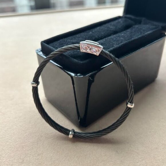 Vintage Charroil Black Cable and Diamond Bracelet - magnetic closure - Picture 2 of 4